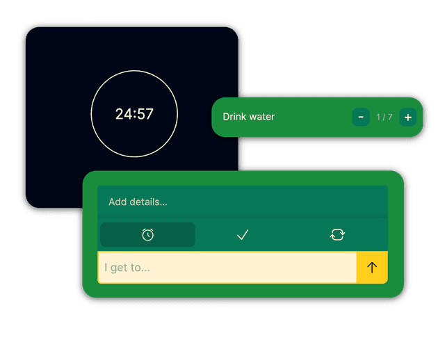 Timer, habit and check task types